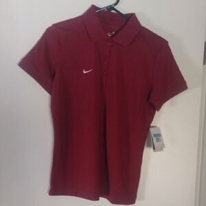 Nike Burgundy Polo Shirt with White Logo